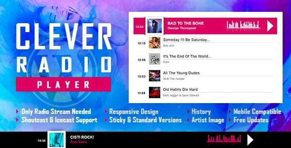 CLEVER – HTML5 Radio Player With History – Shoutcast and Icecast