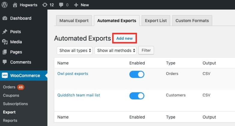WooCommerce Customer/Order/Coupon Export