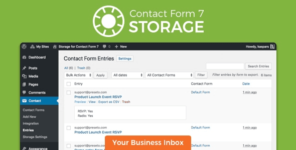 Contact Form 7 Storage