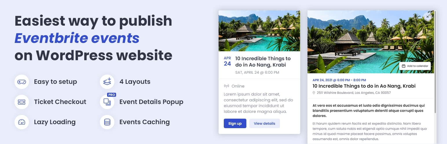 Event Feed for Eventbrite Pro