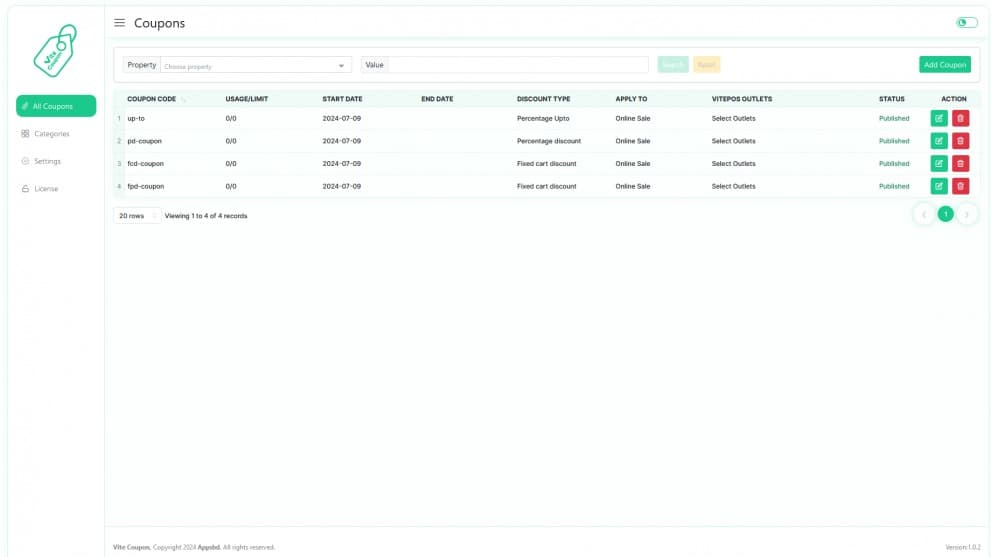 Vite Coupon Pro for Vitepos WooCommerce