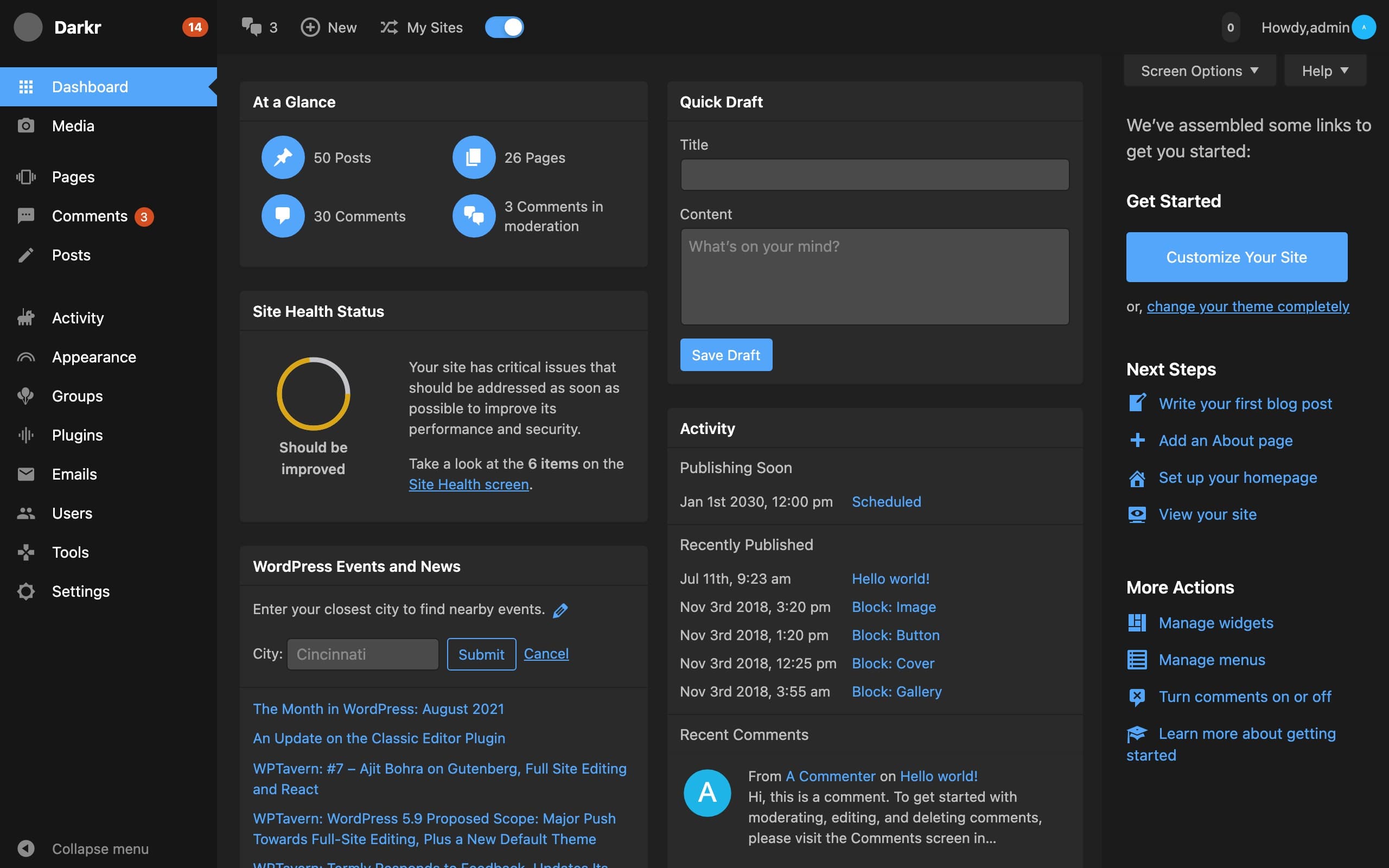 Admin Theme – Darkr