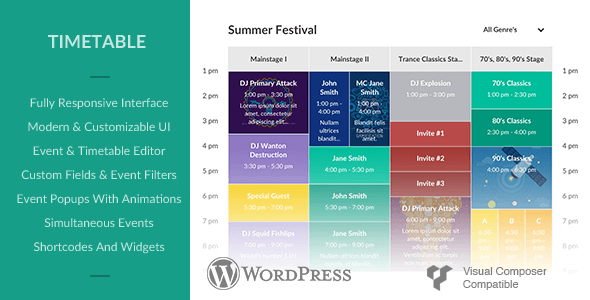 Responsive Timetable For WordPress